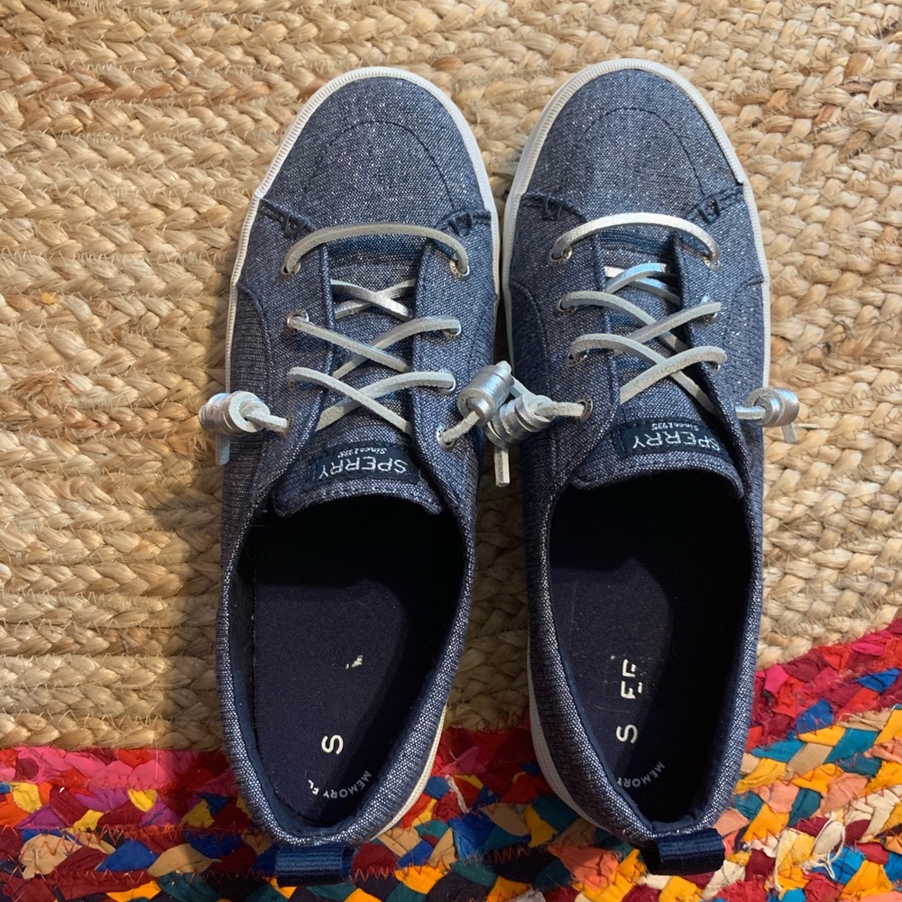 💗Sperrys Sparkly denim
